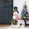 Glitzhome® 36" Christmas Snowman with Floral Wreath Porch Décor